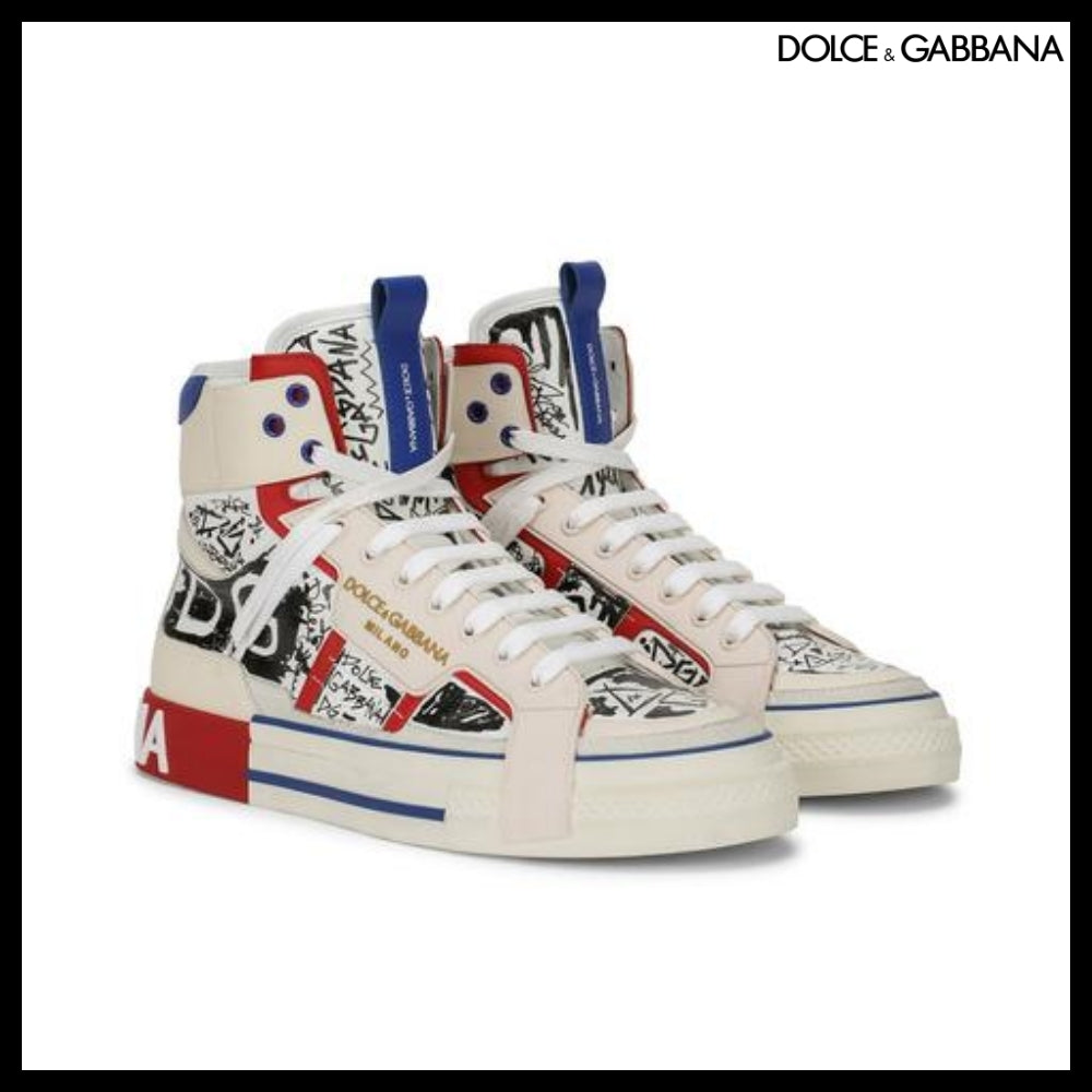 【Dolce & Gabbana】CALFSKIN CUSTOM 2.ZERO HIGH-TOP SNEAKERS