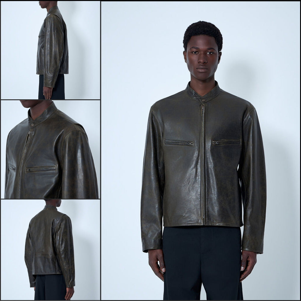 【LEMAIRE】Leather Zip Jacket