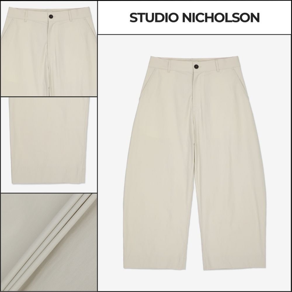 【STUDIO NICHOLSON】ボソン ワイド クロップパンツ ボーン