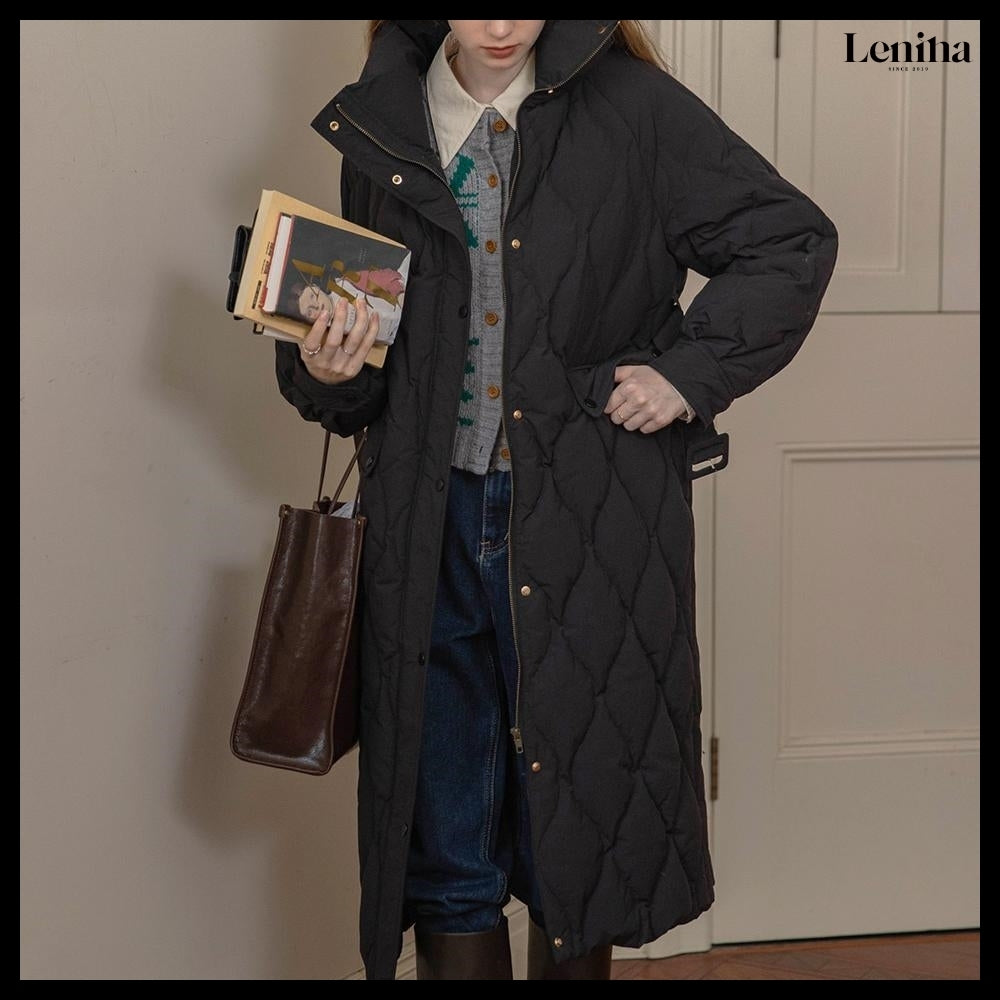 【LENINA】MARTHA Stand Collar Long Down Padding
