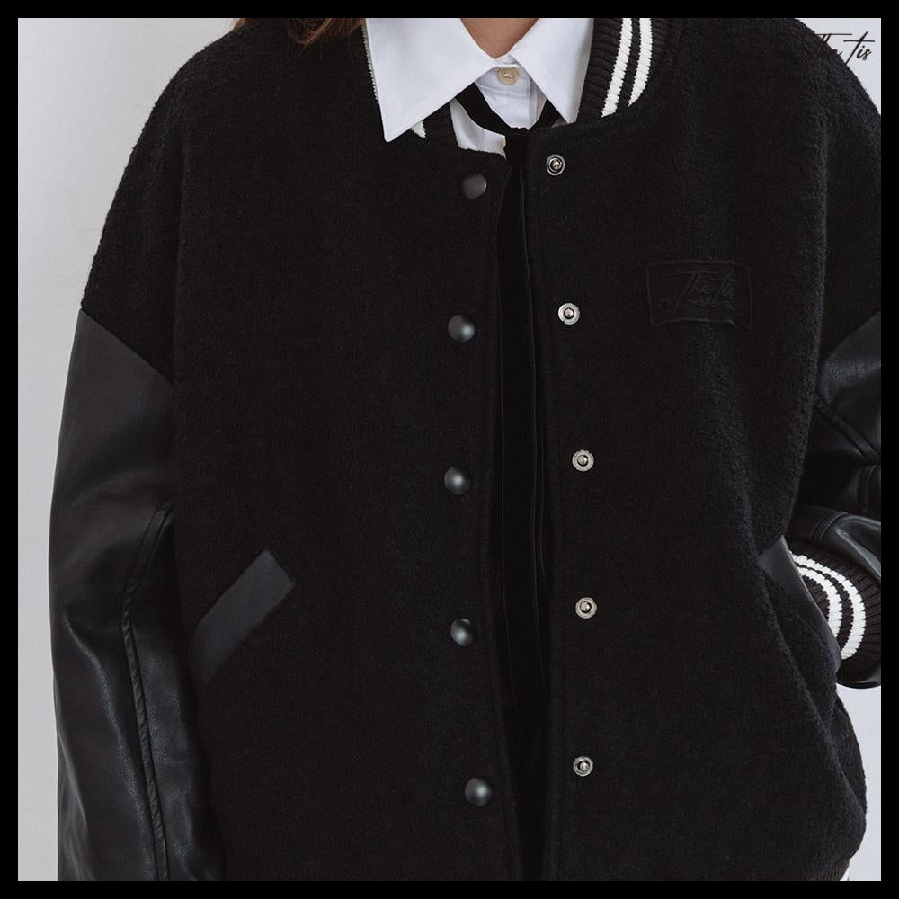 【The tis】Angel Pearl Varsity Jacket 2Colors