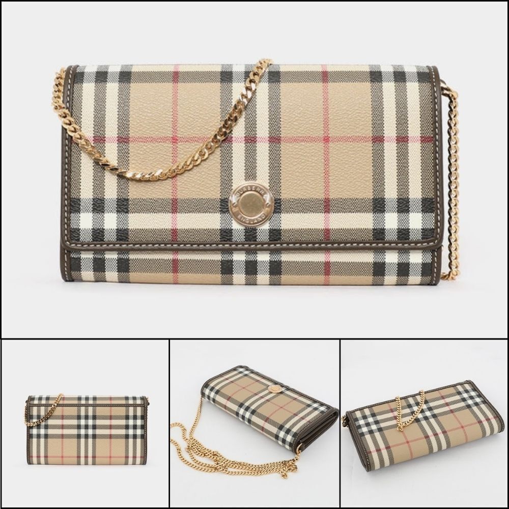 【Burberry】Vintage Check Chain Wallet Mini Women's Shoulder