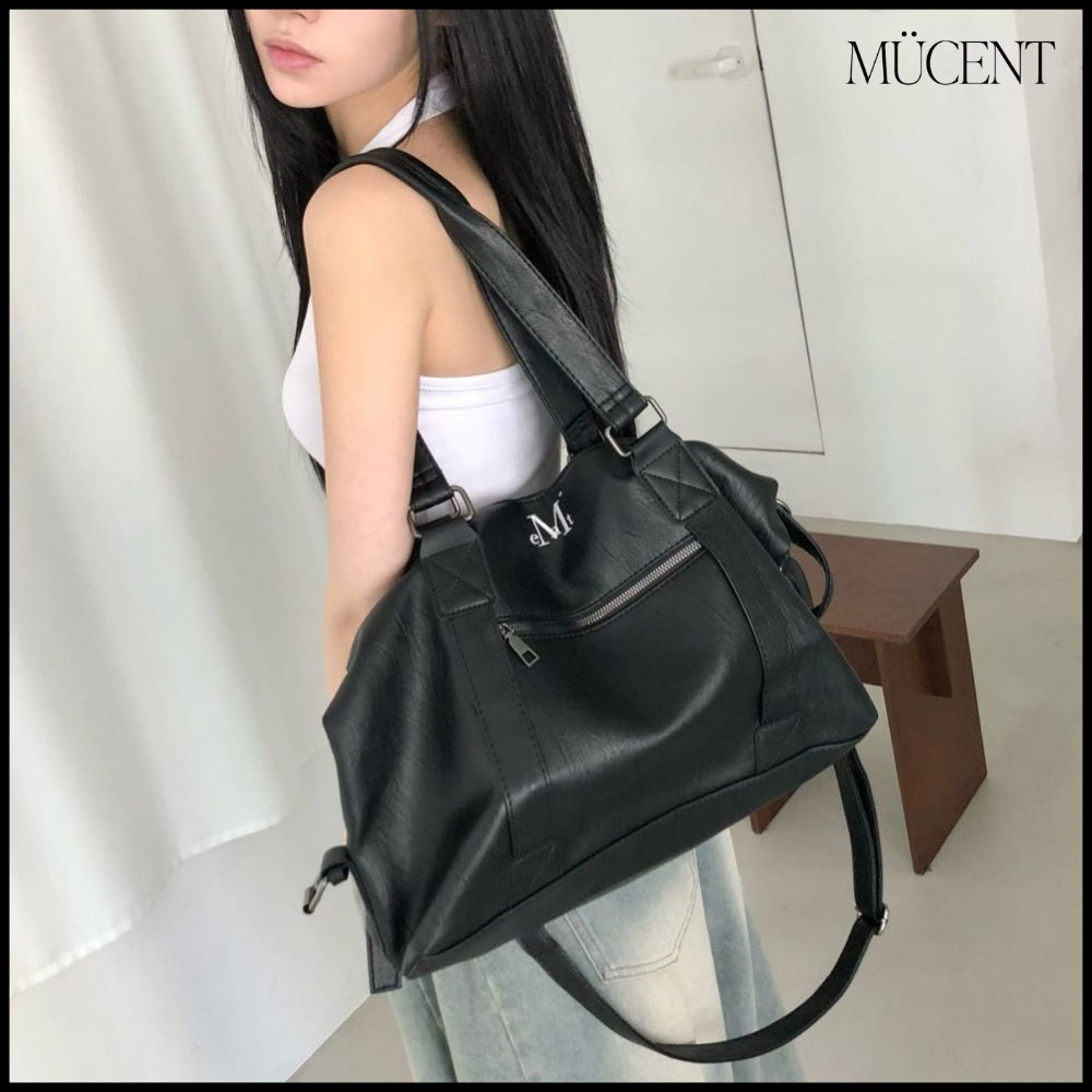 ★MUCENT★PRIME WRINKLE LEATHER TOTE BAG