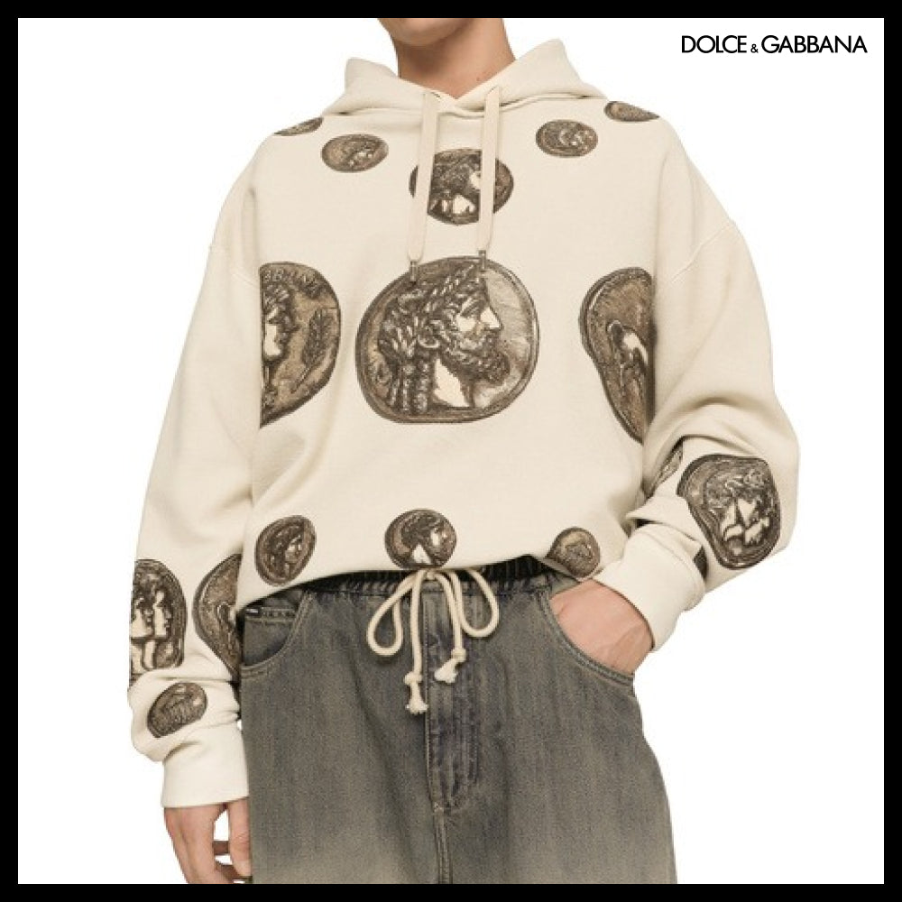 【Dolce & Gabbana】COIN PRINT INSIDE-OUT JERSEY HOODIE