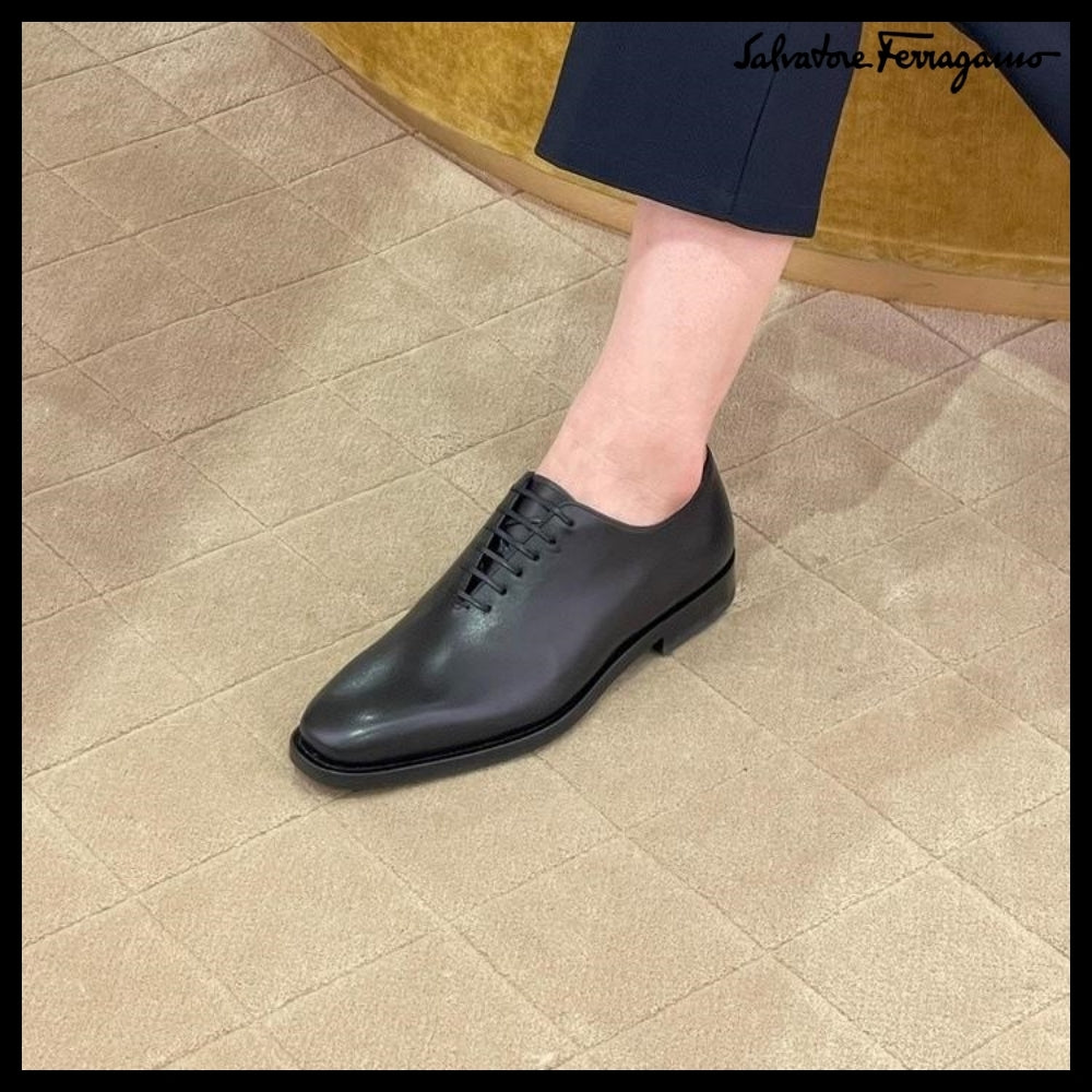 【FERRAGAMO】GEOFFREYDIV2 OXFORD LOAFERS BLACK