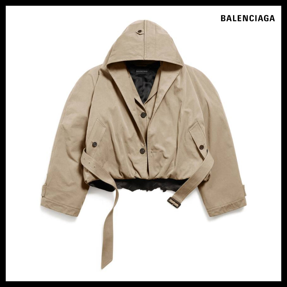 ★BALENCIAGAアウトレット セール ★FLIPPED HOODED TRENCH