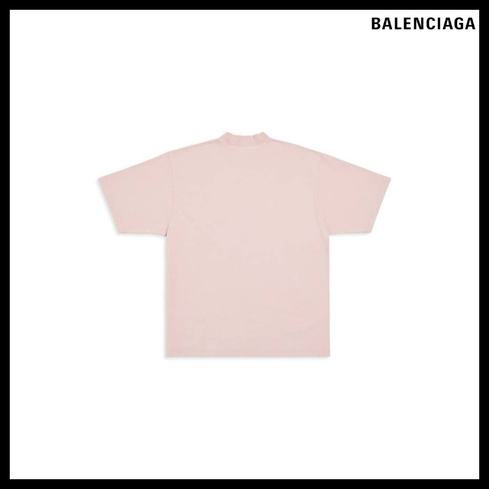 【BALENCIAGA】Upside Down Logo T-Shirt Light Pink