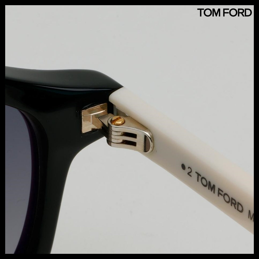 【TOM FORD】Black Horn-Rimmed Sunglasses Grey Gradient Tint