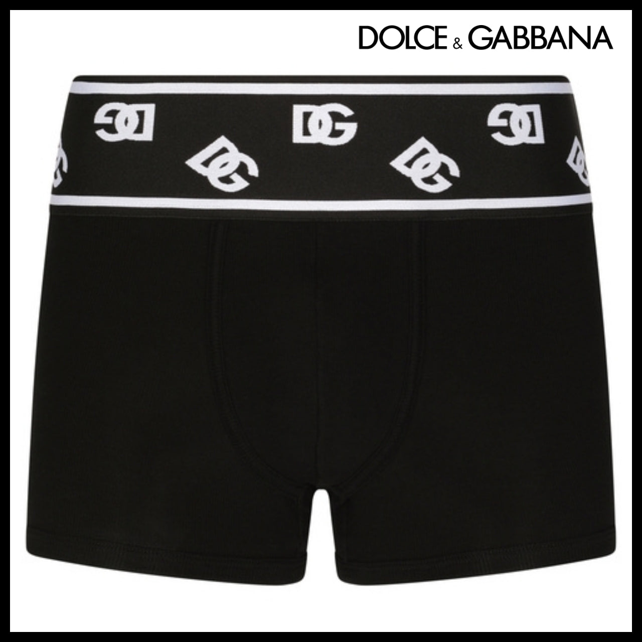 【Dolce & Gabbana】FINE-RIB COTTON BOXERS WITH DG ICON
