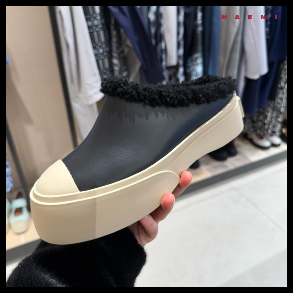 【Marni】PABLO Shearling Leather Women’s MuleSneakers Black