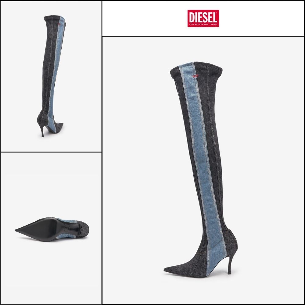 【DIESEL】Divinus Denim Long Boots Dark Blue