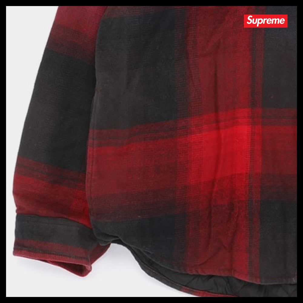 【100%正規品保証 Supreme】Quilted Lined Hooded Flannel Shirt