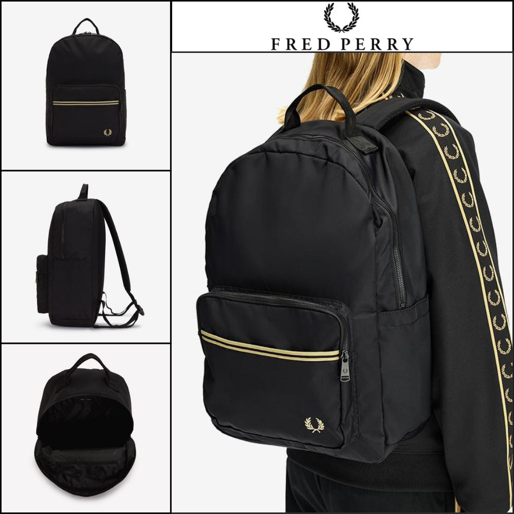 【FRED PERRY】Tipped Tape Backpack Black