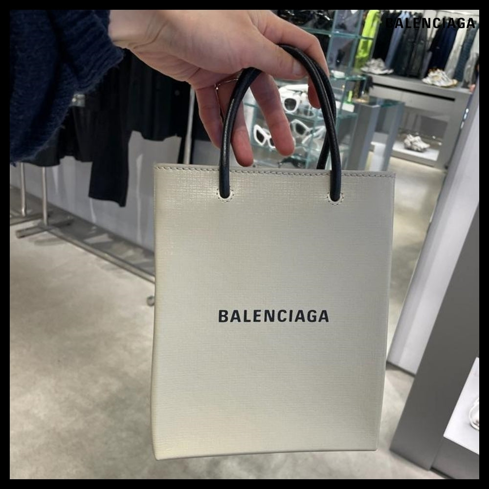 【BALENCIAGA】Shopping Calf Large Tote Bag Beige