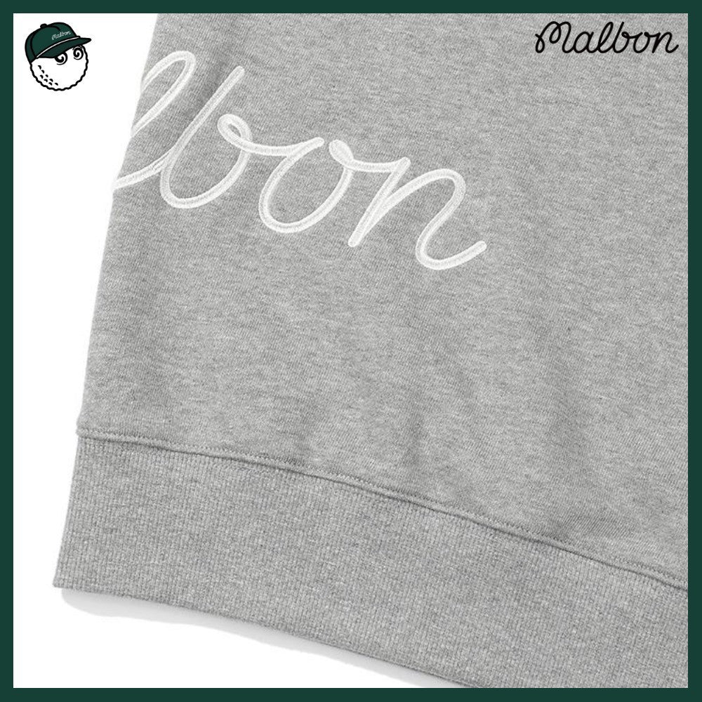 【MALBON GOLF】 SCRIPT HOOD MAN TO MAN 3COLORS