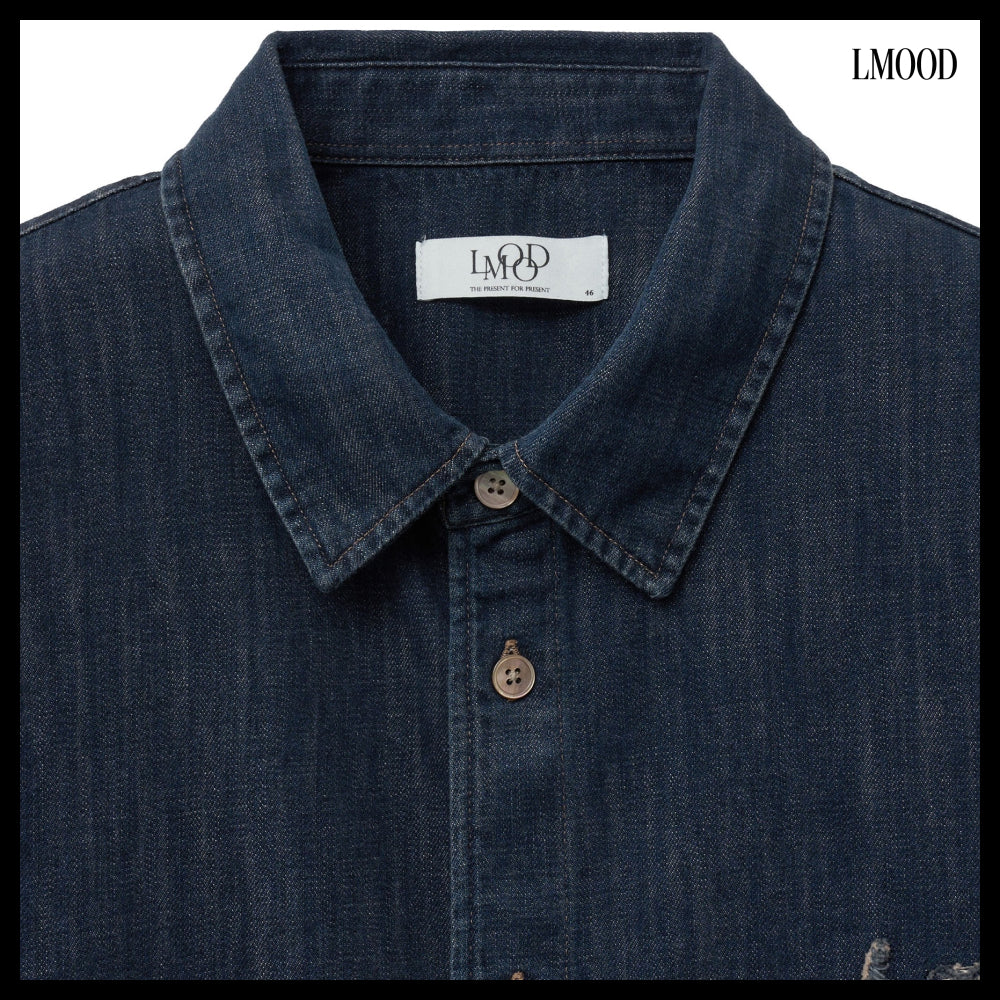 【LMOOD】Burning Denim Cotton Shirt 2 Colors
