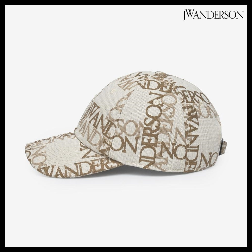 【J W ANDERSON】LOGO GRID JACQUARD BALL CAP NATURAL PECAN