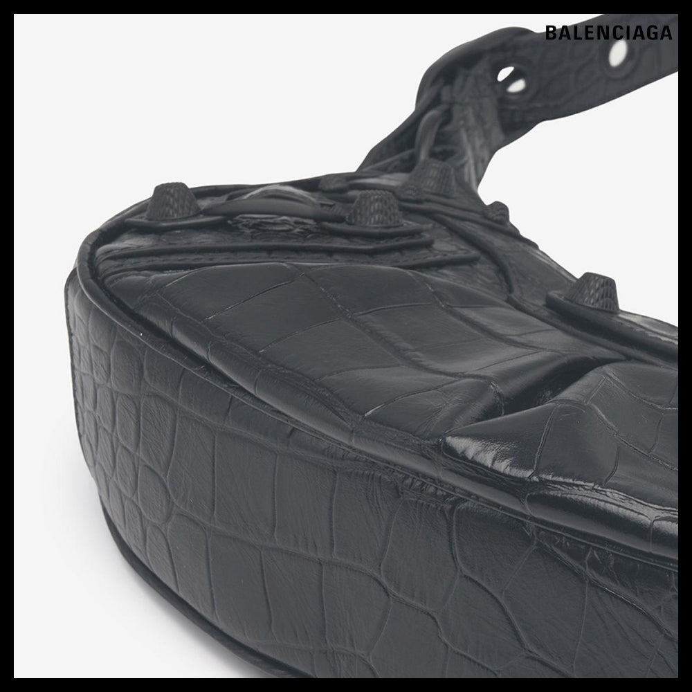 【BALENCIAGA】Le Cagole XS Shoulder Bag Crocodile Embossed