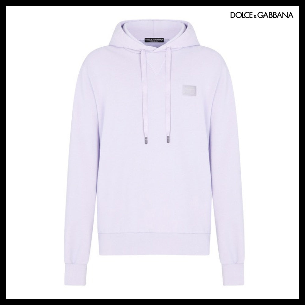 【Dolce & Gabbana】JERSEY HOODIE WITH BRANDED TAG Regular