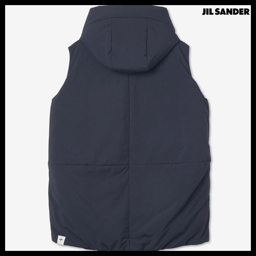 【Jil Sander】Gilet Hooded Puffer Vest Navy