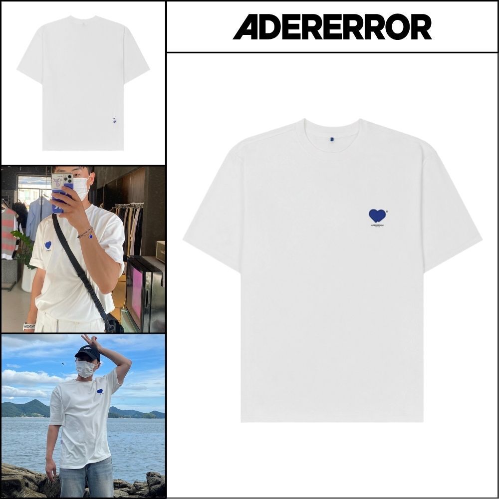 【ADERERROR】Twin Heart Small Logo T-Shirt Off White