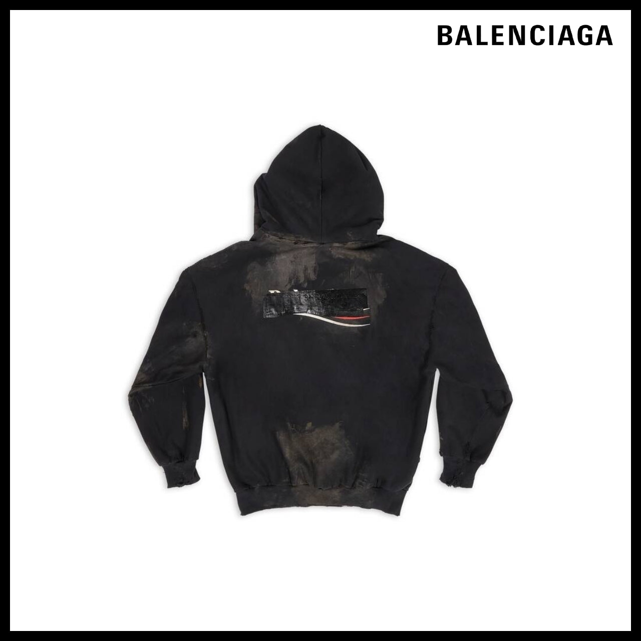 【BALENCIAGA】Gaffer Zip-Up Hoodie Small Fit Black