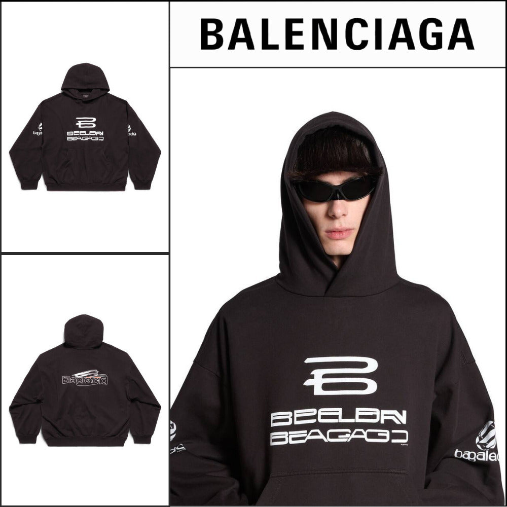 【BALENCIAGA】AI Generated Hoodie Medium Fit Black White
