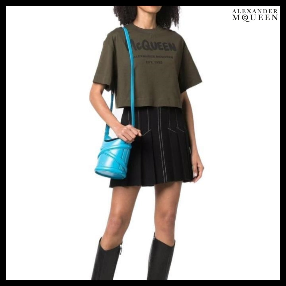 【Alexander Mcqueen】Small Curve Bag Blue