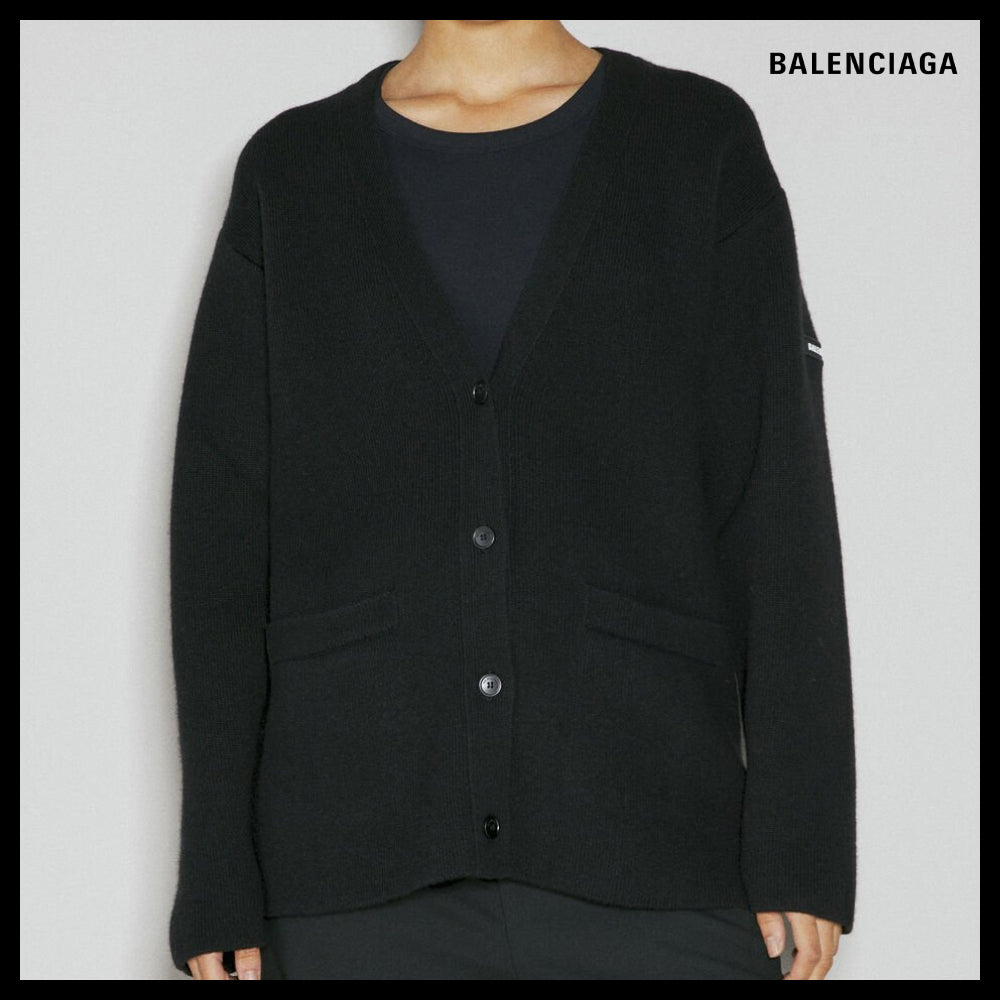 ★BALENCIAGAアウトレットセール★Patch Wool Knit Cardigan