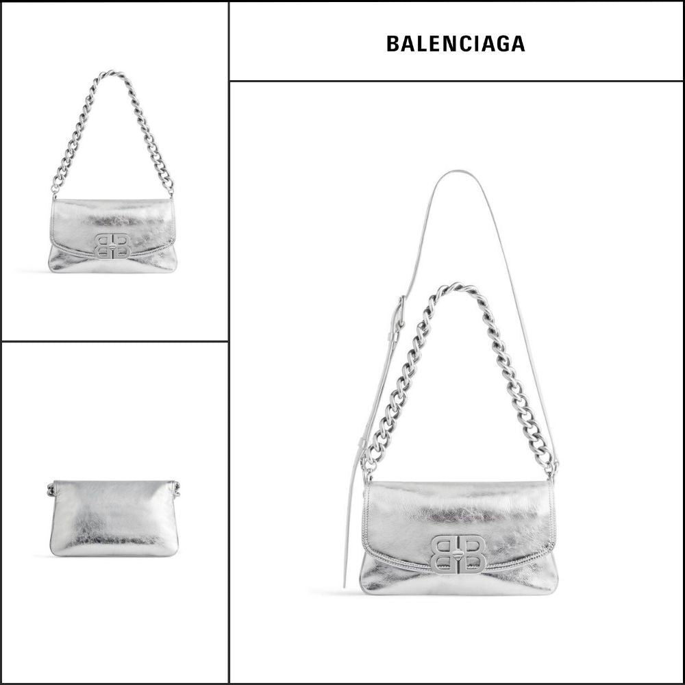 【BALENCIAGA】BB Soft Small Flap Bag Metallized Silver