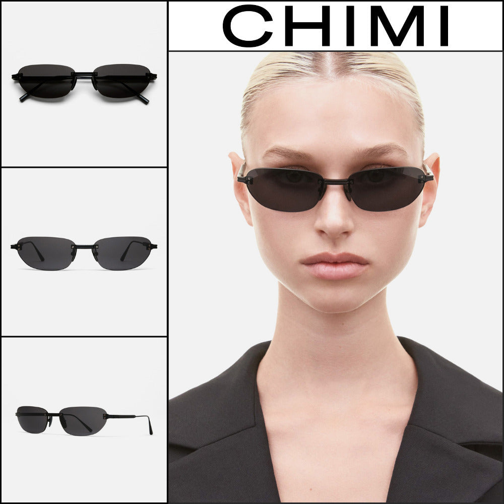 ◆CHIMI◆ リムレス オーバル ブラック サングラス おしゃれ