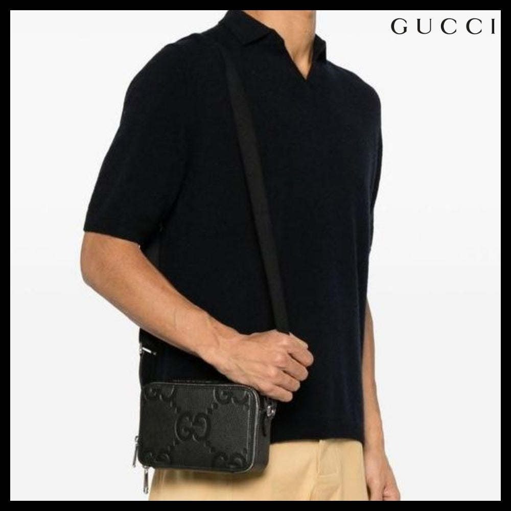 【GUCCI】Jumbo GG Calfskin Mini Crossbody Bag