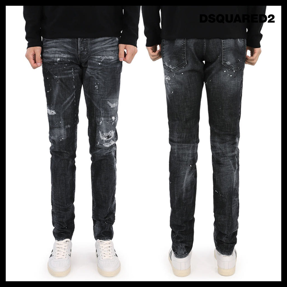 【D SQUARED2】Painting Washed Grey Cool Guy Jeans