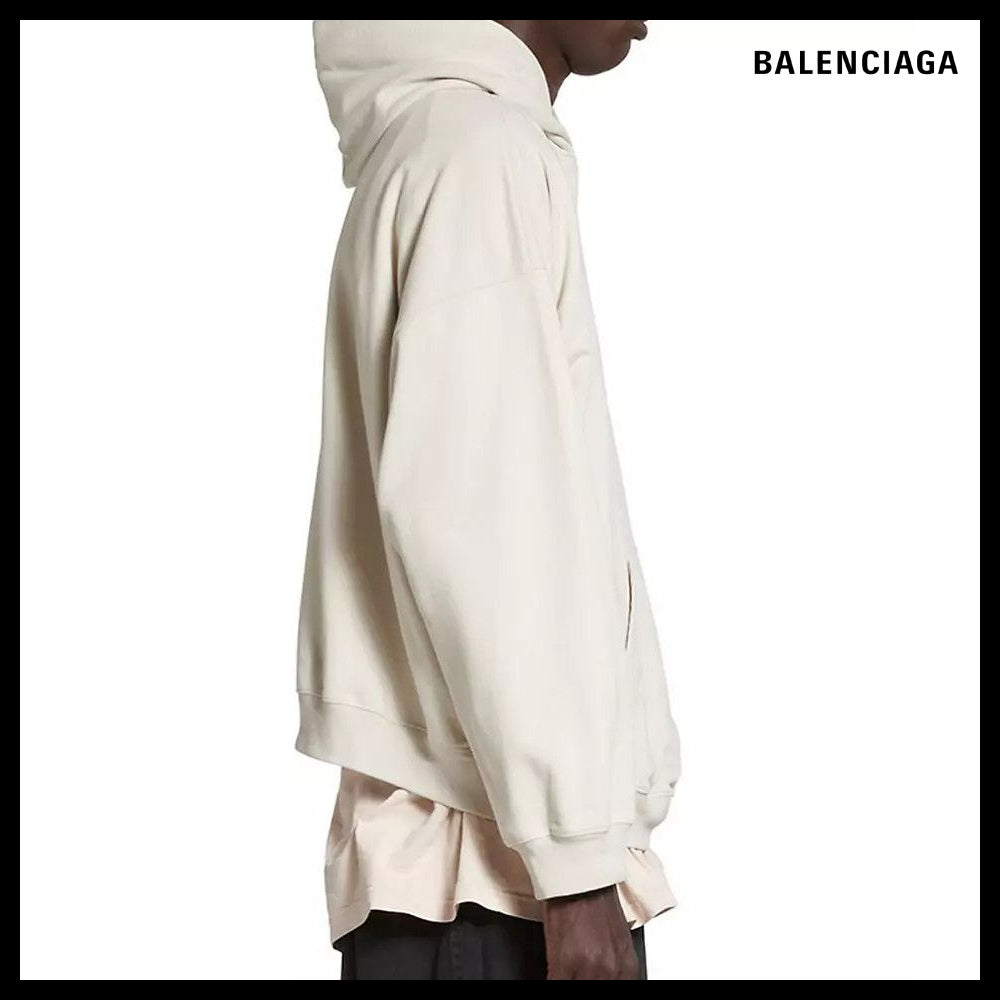 【BALENCIAGA】Cities Paris Hoodie Oversized Light Beige