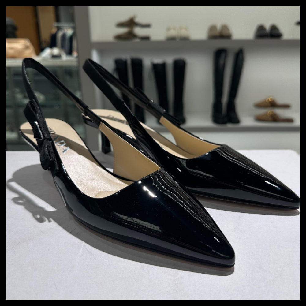 【PRADA】Patent Leather Slingback Pumps Women