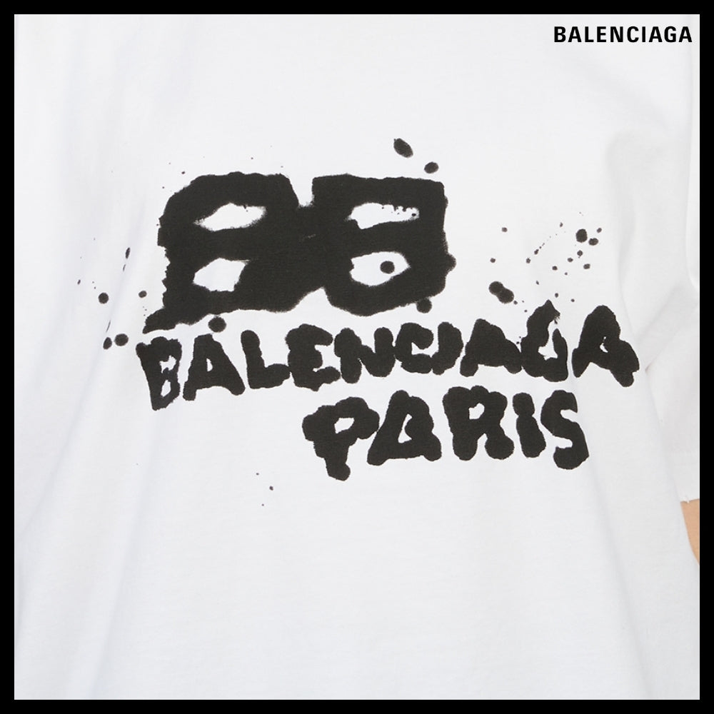 【BALENCIAGA 】Hand-Drawn BB Icon Crewneck T-Shirt MediumFit