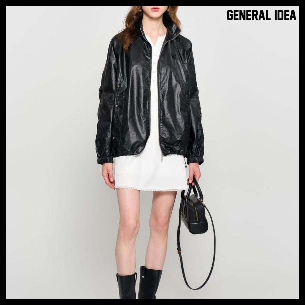 【GENERAL IDEA】Glossy Coating Jumper - Black