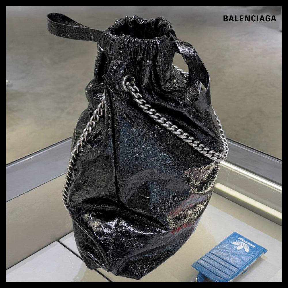 【BALENCIAGA】Crush Tote Bag M Black