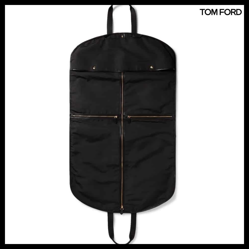 【TOM FORD】LEATHER TRIMMED GARMENT BAG