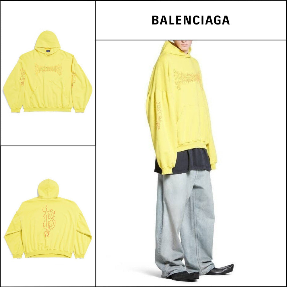 【BALENCIAGA】Darkwave Round Hoodie Oversized Yellow