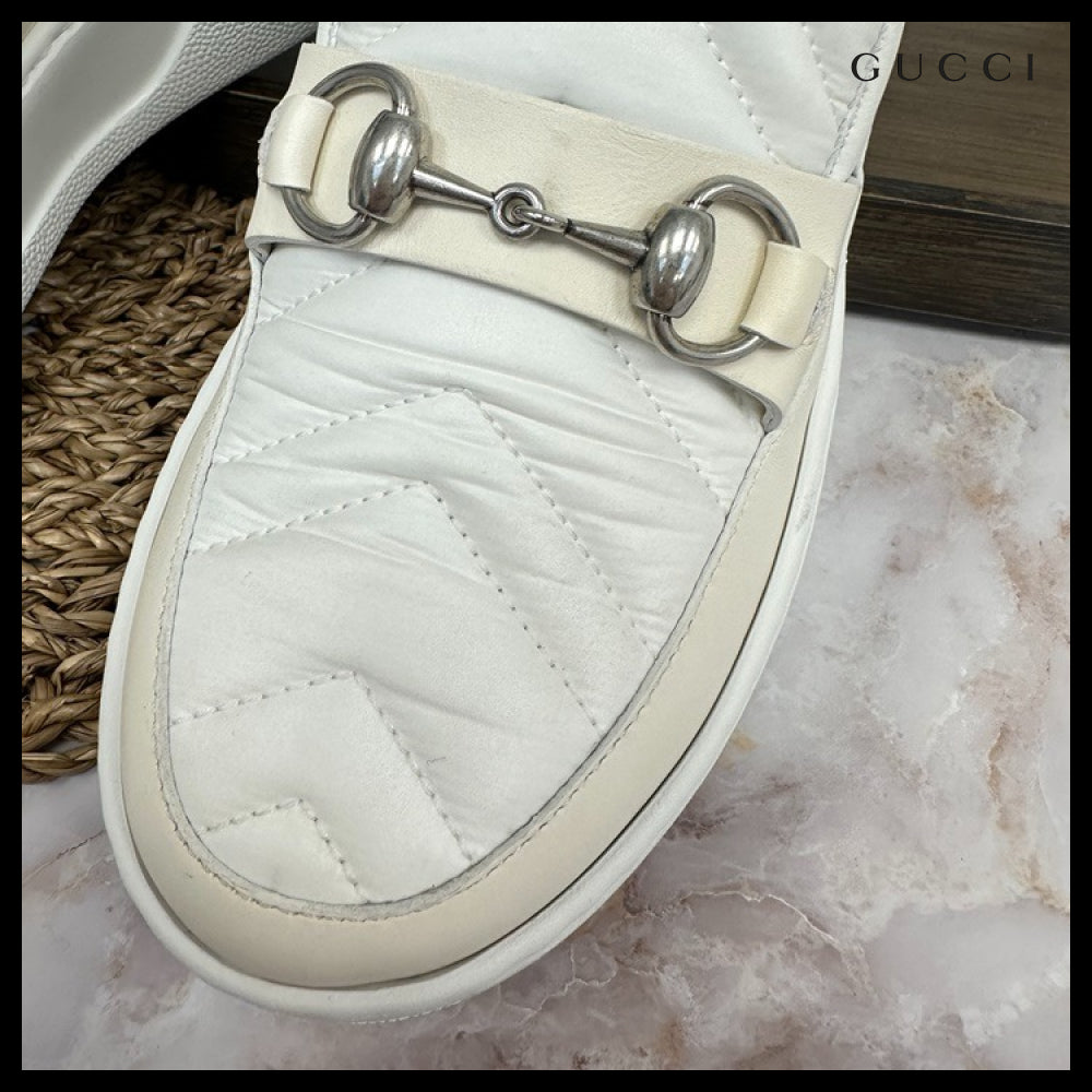 【GUCCI】Horsebit Matelasse Calf Leather Women’s Sneakers