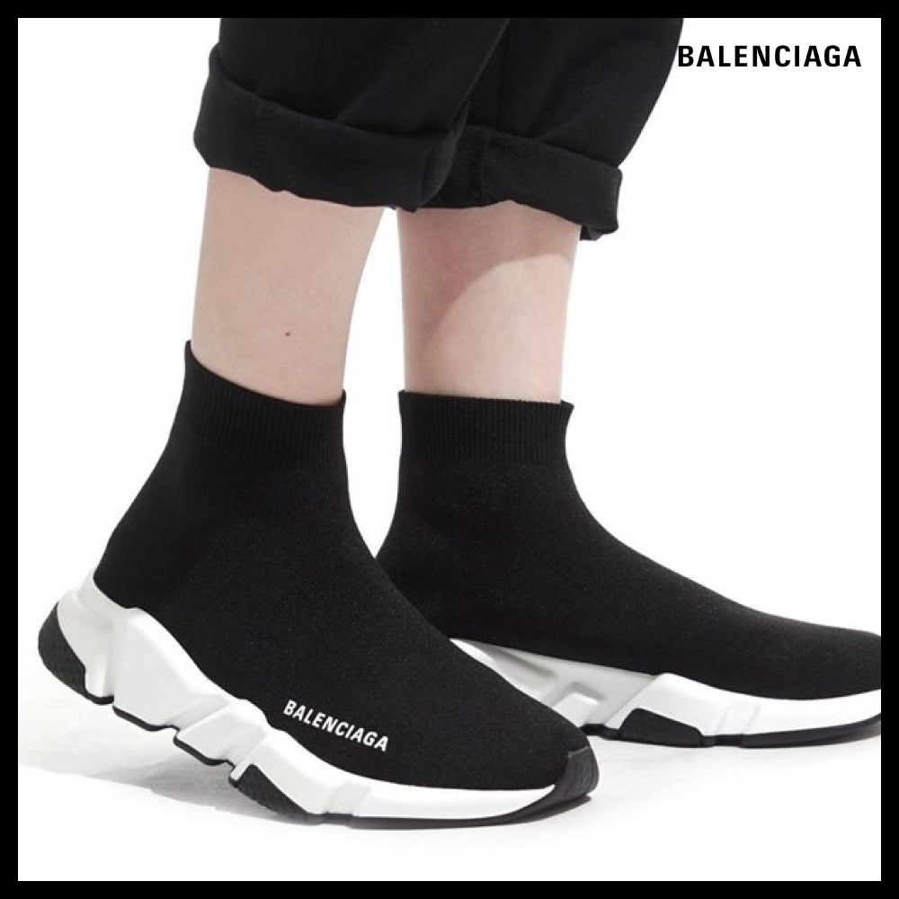【BALENCIAGA】Speed Recycled Knit Sneaker White Black