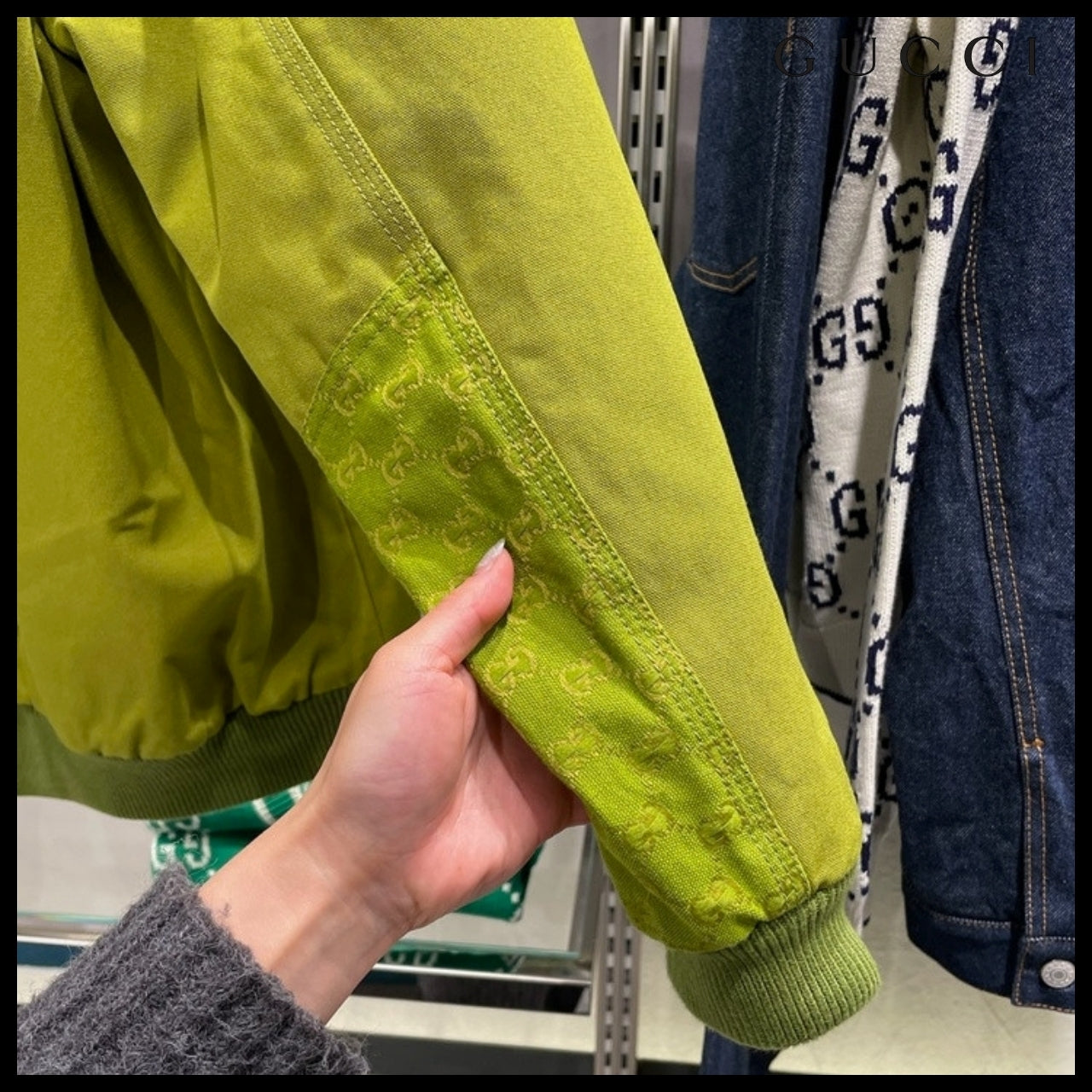 【GUCCI】Logo Cotton Canvas Blouson Jacket Fickle Pickle