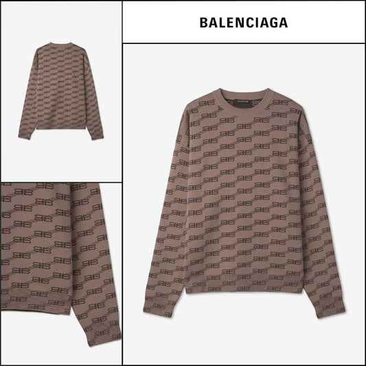 【BALENCIAGA】BB All-Over Knit Brown