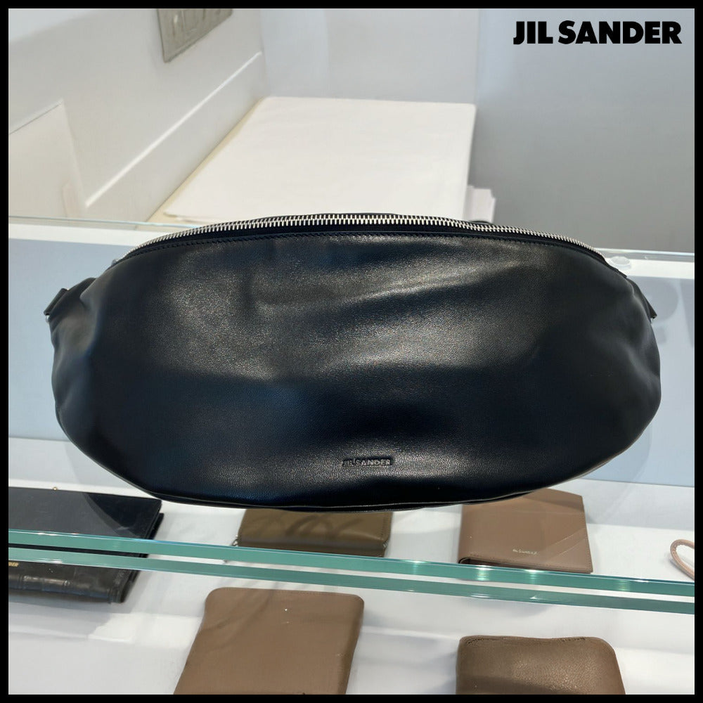 【JIL SANDER】Waist Bag Large Black Leather Bag