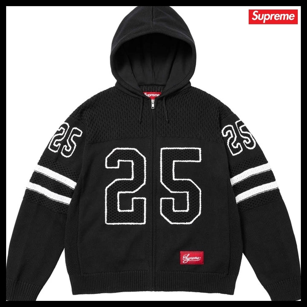 【Supreme】Sports Zip Up Hooded Sweater Black 25SS