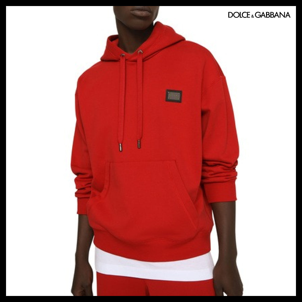 【Dolce & Gabbana】JERSEY HOODIE WITH BRANDED TAG