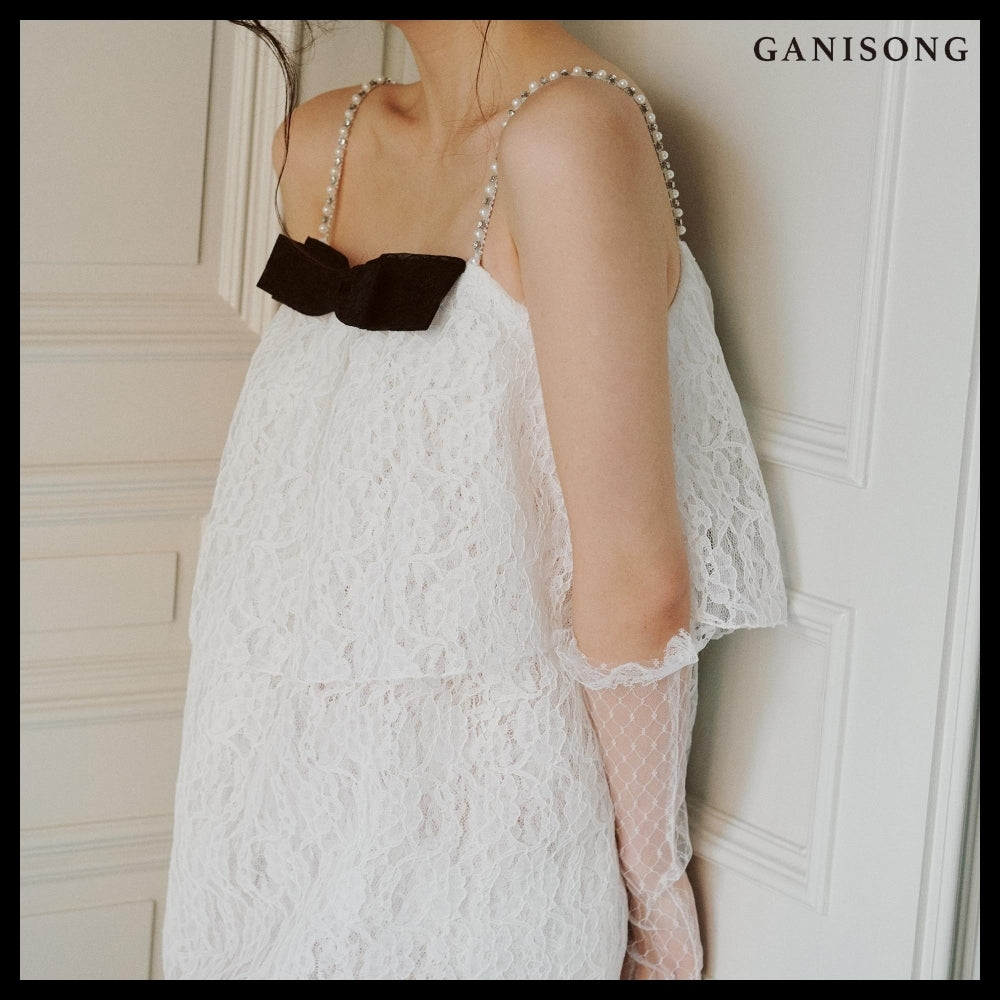 【GANISONG】Bridal Layerd Wedding Cake Dress White