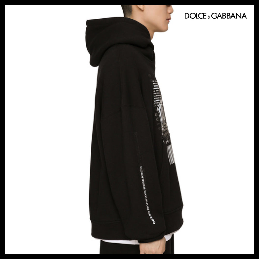 【Dolce & Gabbana】Jersey Hoodie with DGVIB3 Print