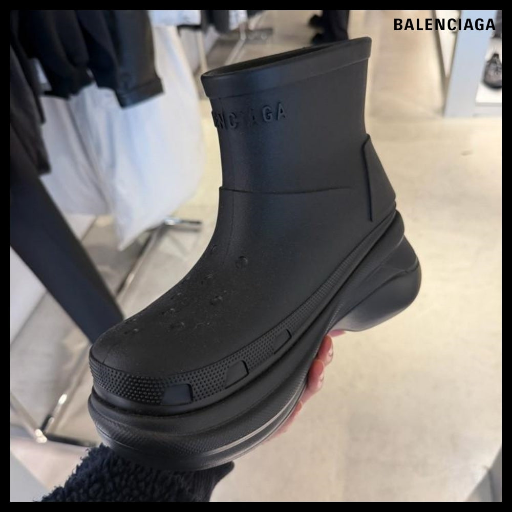 【BALENCIAGA】Rubber Men’s Ankle Boots Black